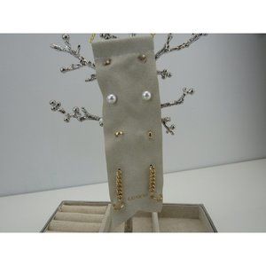 NEW WITH TAGS EXPRESS SET OF 5 SHINY GOLD EARRING SET